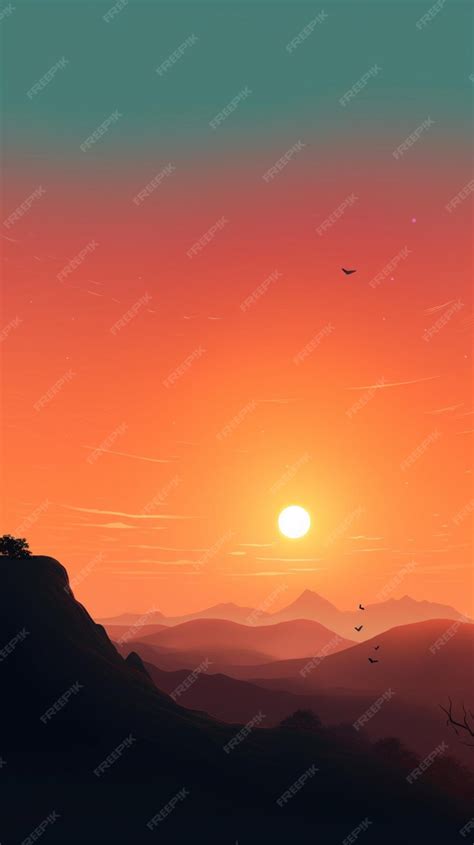 Premium Photo | Sunset on the mountain wallpapers