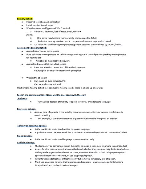 Sensory Deficit - Health care concepts - Sensory Deficit: Impaired reception and perception ...