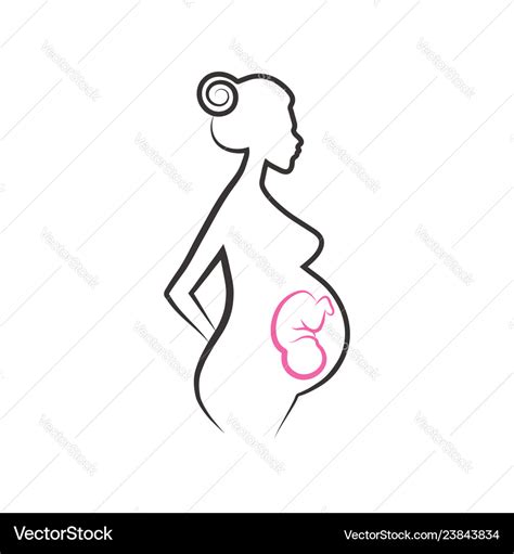 Sketch of a pregnant woman Royalty Free Vector Image