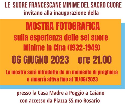 Mostra Fotografica Suore Francescane Minime Del Sacro Cuore