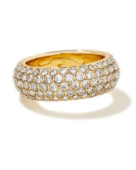 Mikki Gold Pave Band Ring In White Crystal Kendra Scott