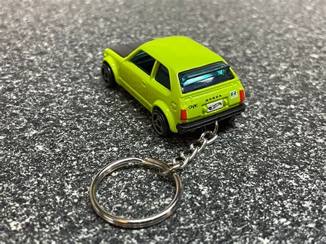 Honda Civic Custom Lime Green Keychain Hot Wheels Etsy