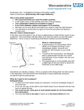 Fillable Online Endoscopy Unit Investigative Procedure Information