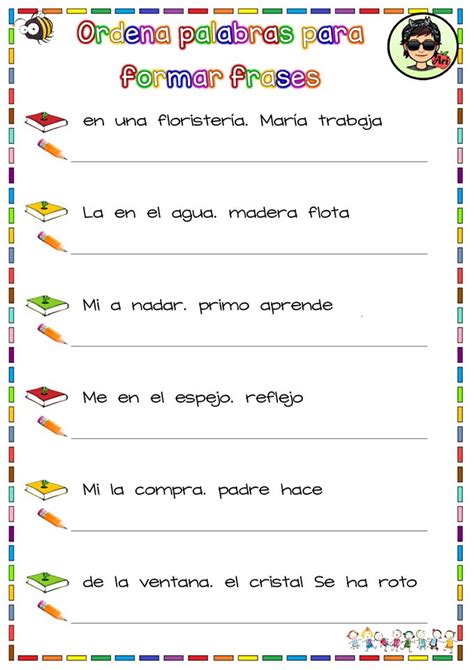 Ordenas Las Palabras De Las Siguientes Oraciones2 Orientación Andújar