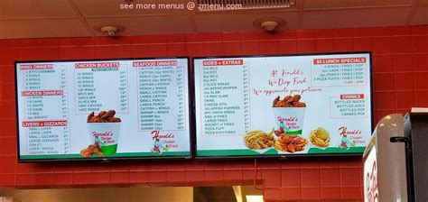 Menu at Harold's Chicken restaurant, Phoenix