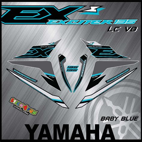 Stripe Motor Yamaha Lc135 Fi V8 Exciter 2023 Vn Custom Stripe Shopee