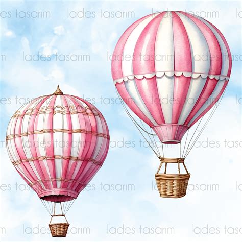 Hot Air Balloon Clipart Pink Hot Air Balloons Baby Shower Clipart