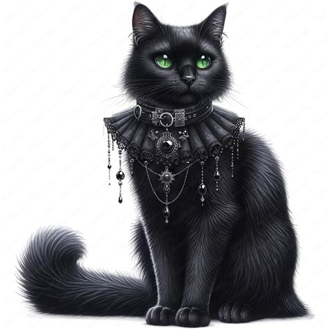 Gothic Cat Clipart Mysterious Gothic Cat Clipart Bundle High Quality