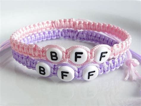 Pink Lilac Bff Friendship Bracelets Beaded Best Friends Forever