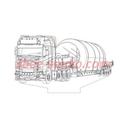 Scania S Truck Platform Loaded D Illusion Lamp Plan Vector File For