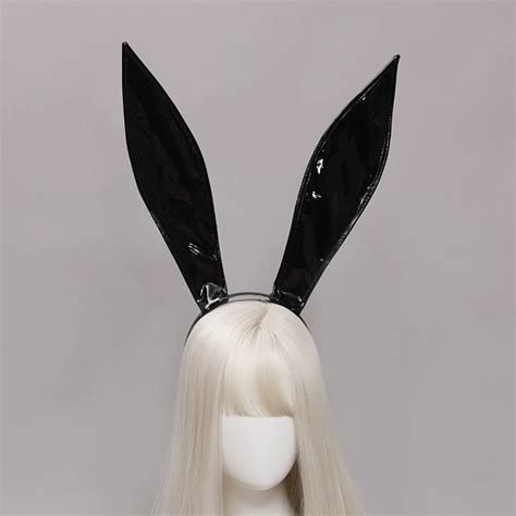 Sexy Bunny Ears Hairband Leather Rabbit Ears Headband Masquerade