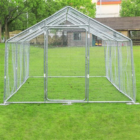 Vevor Metal Chicken Coop Walk In Coop With Cover 10 X20 Large Cage