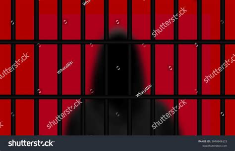 Realistic Prisoner Hood Silhouette Jail Bars Stock Vector (Royalty Free ...