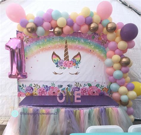 Balloon Garland In Pastel Colors For A Unicorn Birthday