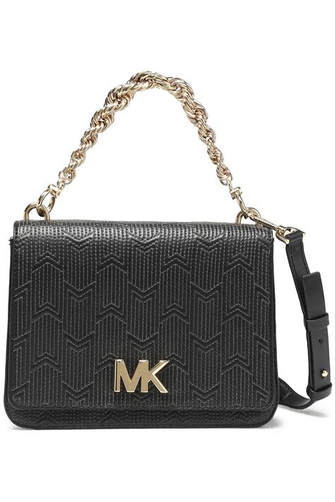 Michael Michael Kors Mott Logo Embellished Quilted Leather Shoulder Bag