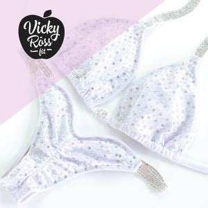Fitness Competition Bikini Posing Suit By Vicky Ross Fit NPC IFBB WBFF Rhinestone Bikini