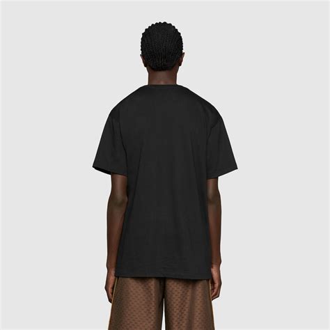 Mens Gucci Boutique Print Oversize T Shirt In Black Cotton Gucci® Us