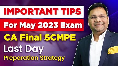 CA Final SCMPE 1 5 Days Strategy FOR May 23 Attempt By Satish Jalan Sir