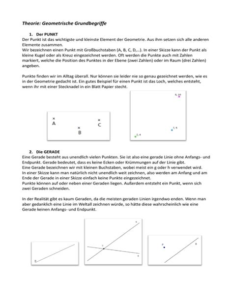 Theorie Geometrische Grundbegriffe