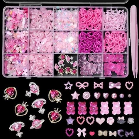 Amazon D Mix Assorted Rose Flower Heart Butterfly Acrylic Nail