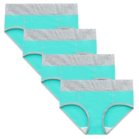 Culotte Culottes de couleur unie pour femmes Patchwork Sous vêtements Bikini Slip Vert menthe