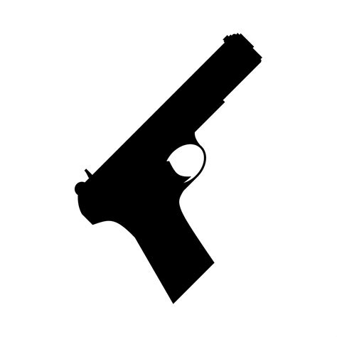 Pistol silhouette icon vector. Pistol handgun silhouette for icon ...