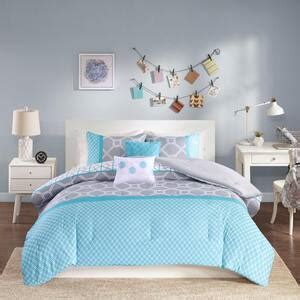 Intelligent Design Ashley Piece Blue Full Queen Comforter Set Id