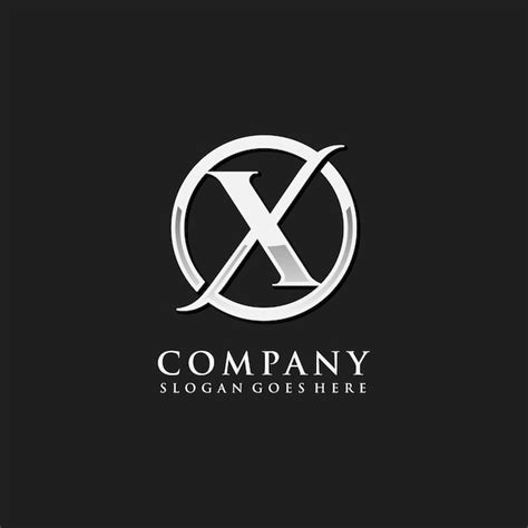 Logotipo Inicial De La Letra X Cromada Vector Premium