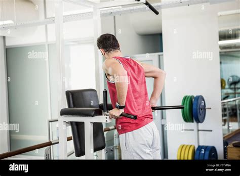 Muscular Man Doing Pull Up Stock Photo Alamy