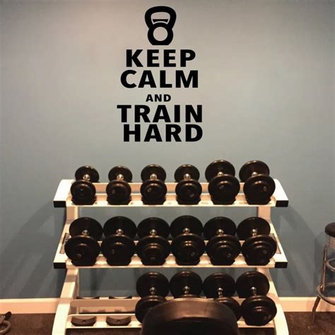 Keep Calm And Train Hard Workout Motivational Fitness Gym Life Quote