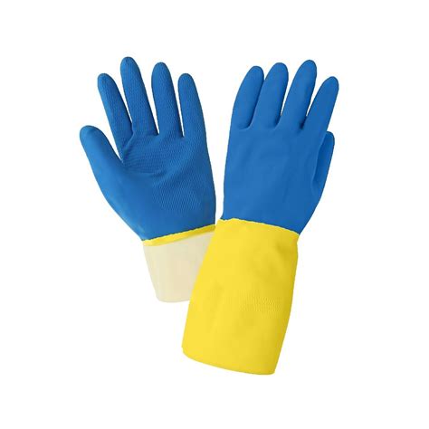 Global Glove, 13in., 28-Mil, Flock-Lined Yellow Latex Gloves - 12 Pairs
