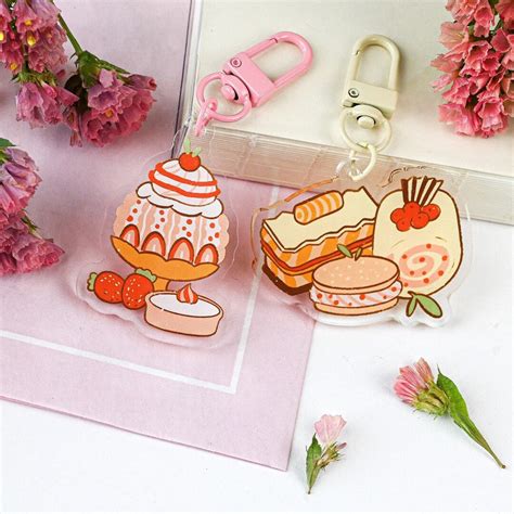 Food Keychain Cute Acrylic Charm Kawaii Acrylic Keychain Foodie Gift ...