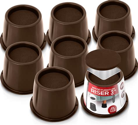 Utopia Bedding Bed Risers 3 Inch 8 Pack Round Furniture