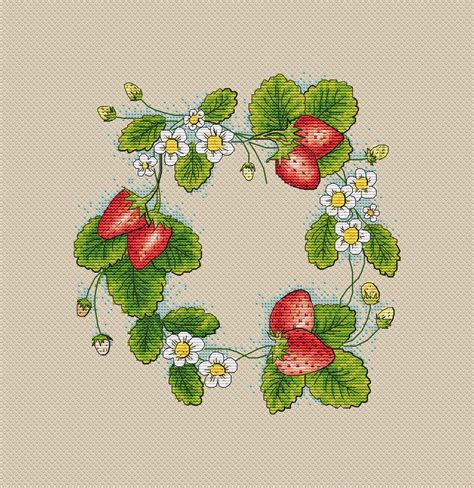 Strawberry Cross Stitch Pattern Ikdctgfht