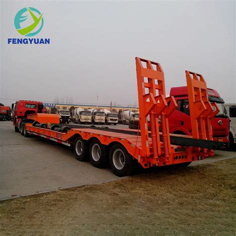 Fengyuan Axles Low Bed Lowboy Deck Flatbed Container Semi Truck