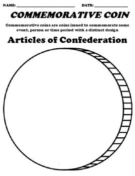 Articles of Confederation "Commemorative Coin" Worksheet by Northeast ...