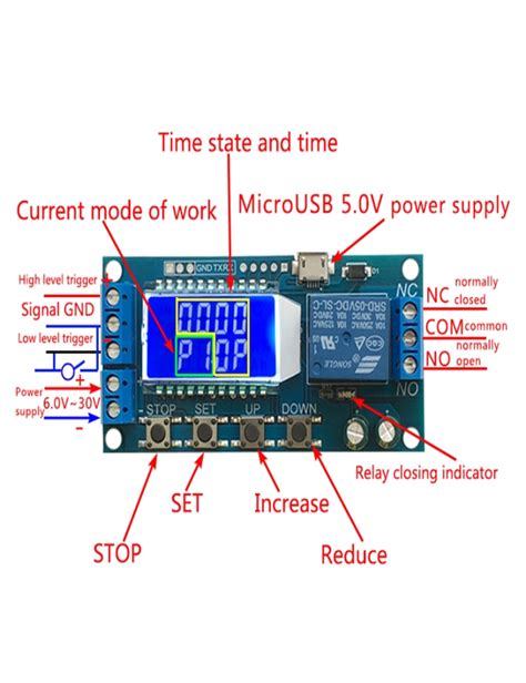 Xy Lj V Micro Usb Pantalla Lcd Digital M Dulo De Rel De Retardo