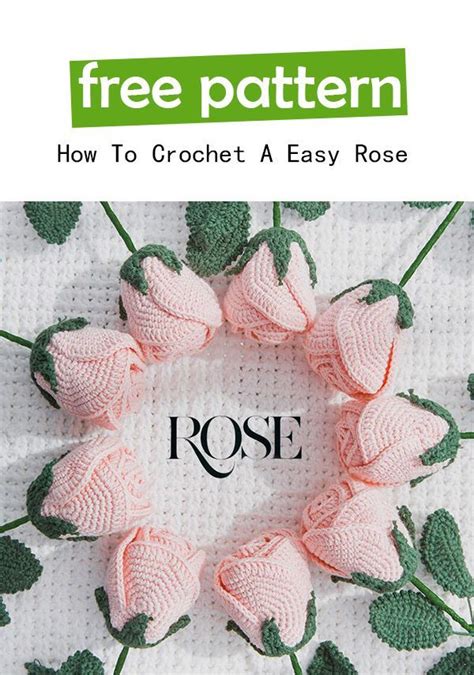 A Easy Rose Free Crochet Pattern Free Crochet Rose Pattern Beau