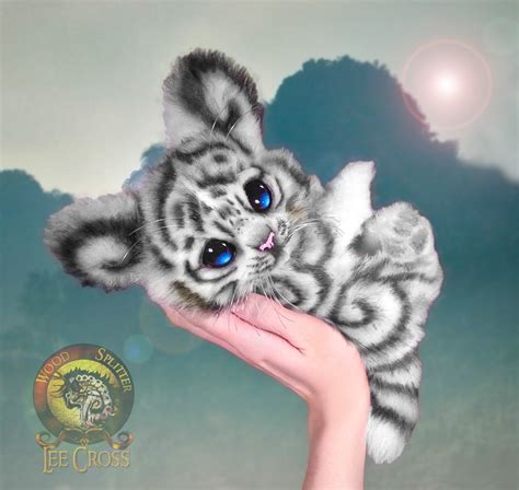 Meet "Ivory" the Fantasy White Baby Tiger Cub Companion! - Wood ...