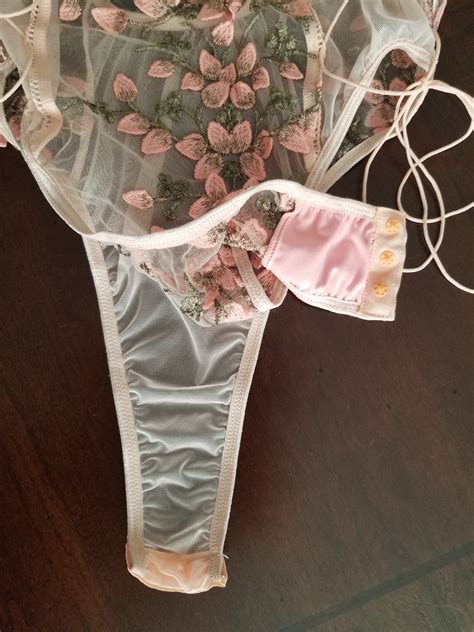 Nude Pink Teddy Sexy Lingerie Sleepwear Spandex Flowers Small Etsy