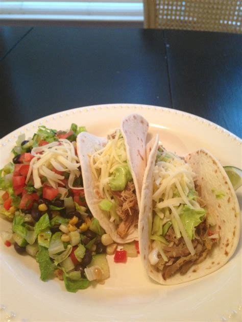 Pulled Pork Tacos With Sweet Chili Slaw And Avocado Crema Sevenlayercharlotte