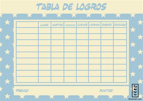 Tabla de recompensas Tabla de recompensas para niño Tabla de conducta