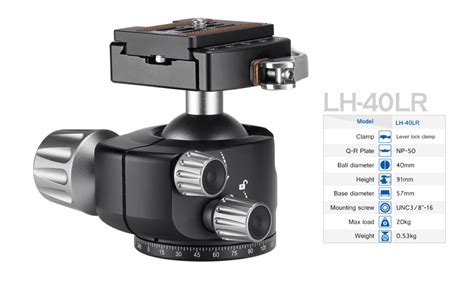 Leofoto LH-40 LR Ball Head with Lever Release Clamp – Gaffarbhai and Sons