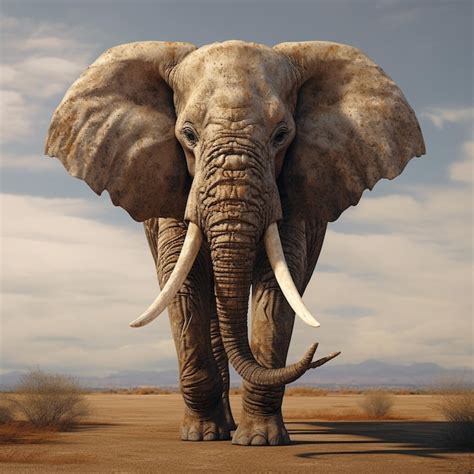 Premium AI Image An Elephant With Tusks Is Standing In The Desert