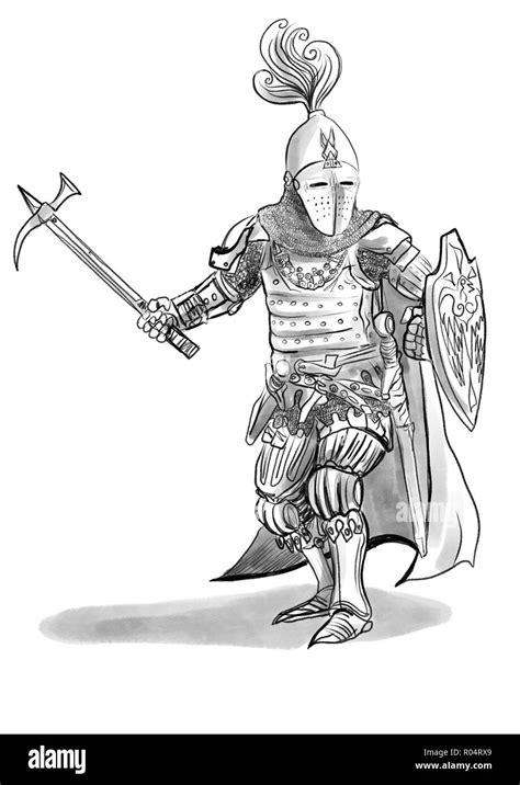 Medieval Knight Illustration Stock Photo Alamy