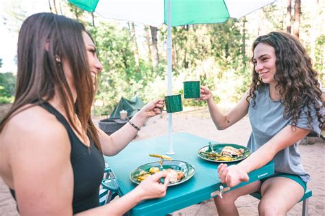 Stansport Folding Picnic Table with Umbrella, Aluminum Frame - Walmart.com