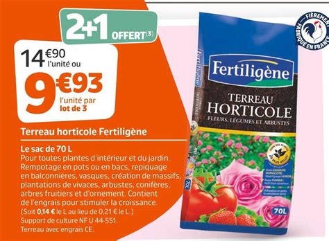 Promo Fertiligène terreau horticole chez Jardiland