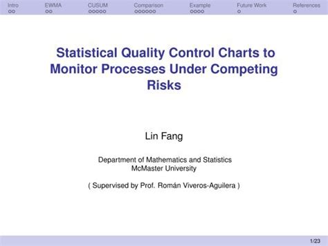 Statistical Quality Control Charts to Monitor Processes Under ...