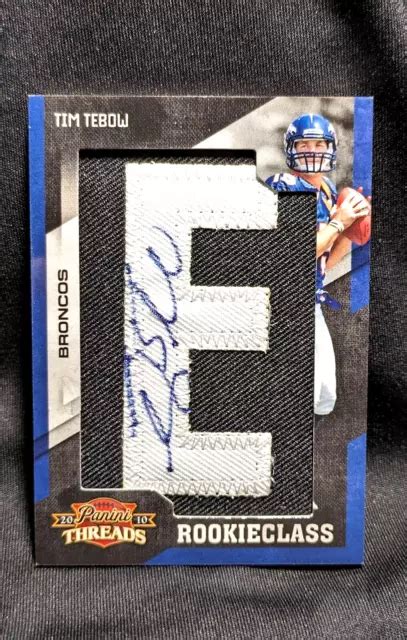 2010 PANINI THREADS Tim Tebow Autographe Auto Rookie RC Lettres 197 De