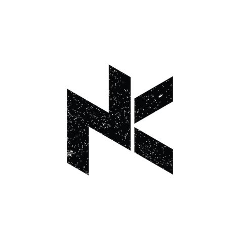 premium vector abstract initial letter nk logo  black color